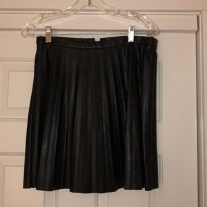 Jcrew Pleated Faux Leather Skirt
